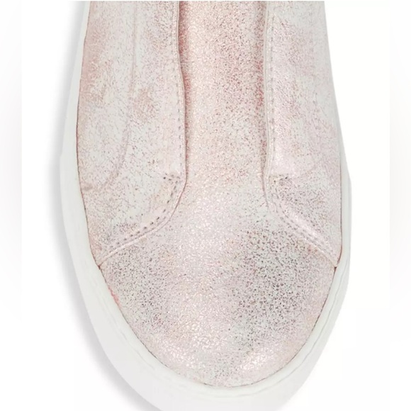 NWT J/SLIDES ALARA Soft Pink Metallic Suede Slip-On Sneaker - Picture 4 of 15
